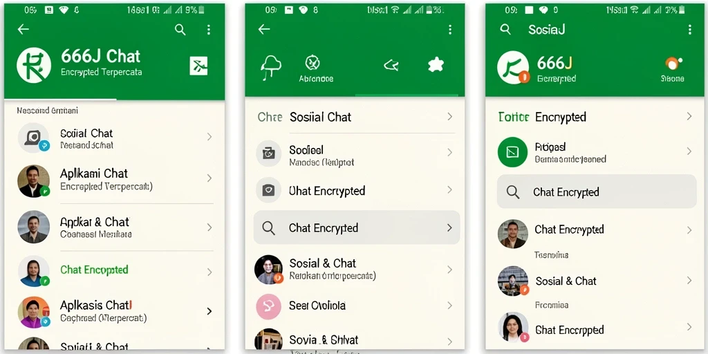 Tampilan antarmuka aplikasi 666J dengan fitur Chat Encrypted.