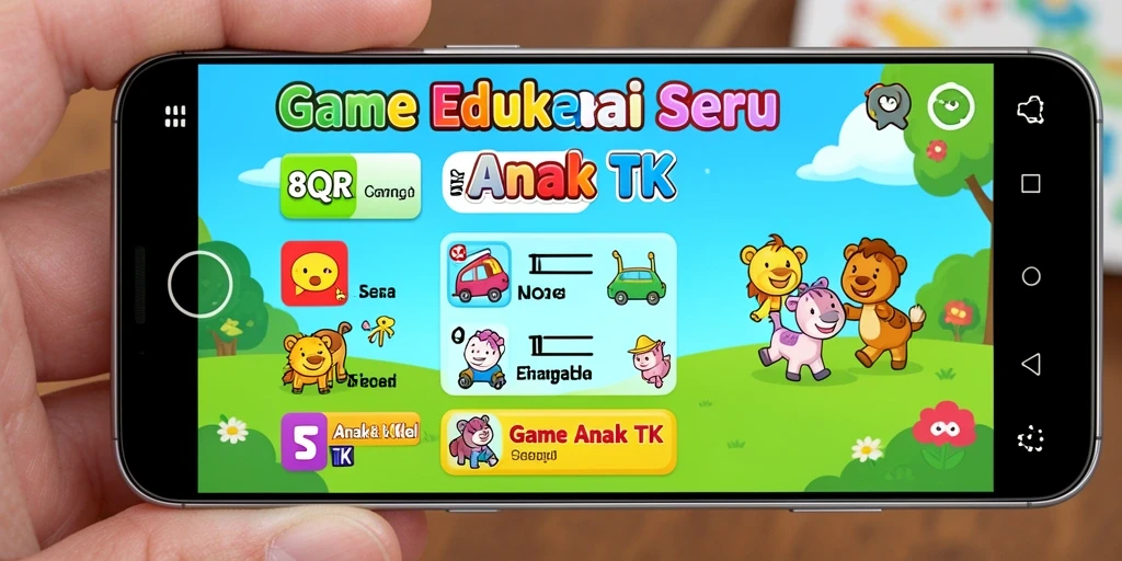 Antarmuka ceria dan fungsi edukatif Game Anak TK.