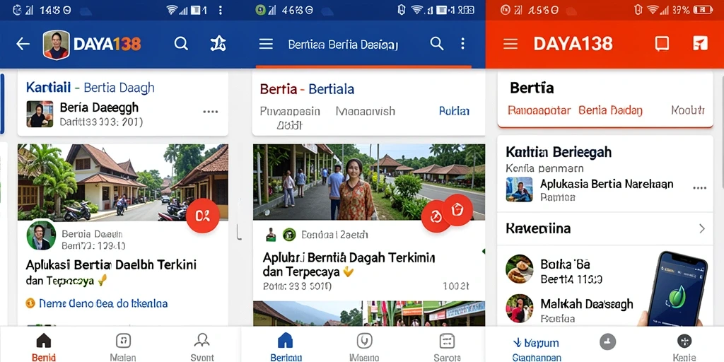 Antarmuka aplikasi DAYA138 menampilkan berita daerah secara jelas dan informatif.