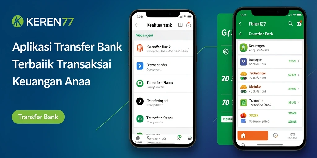 Antarmuka aplikasi KEREN77 untuk transfer bank yang user-friendly.