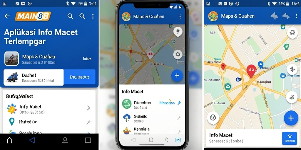 Antarmuka dan fungsi utama aplikasi Info Macet MAIN88.